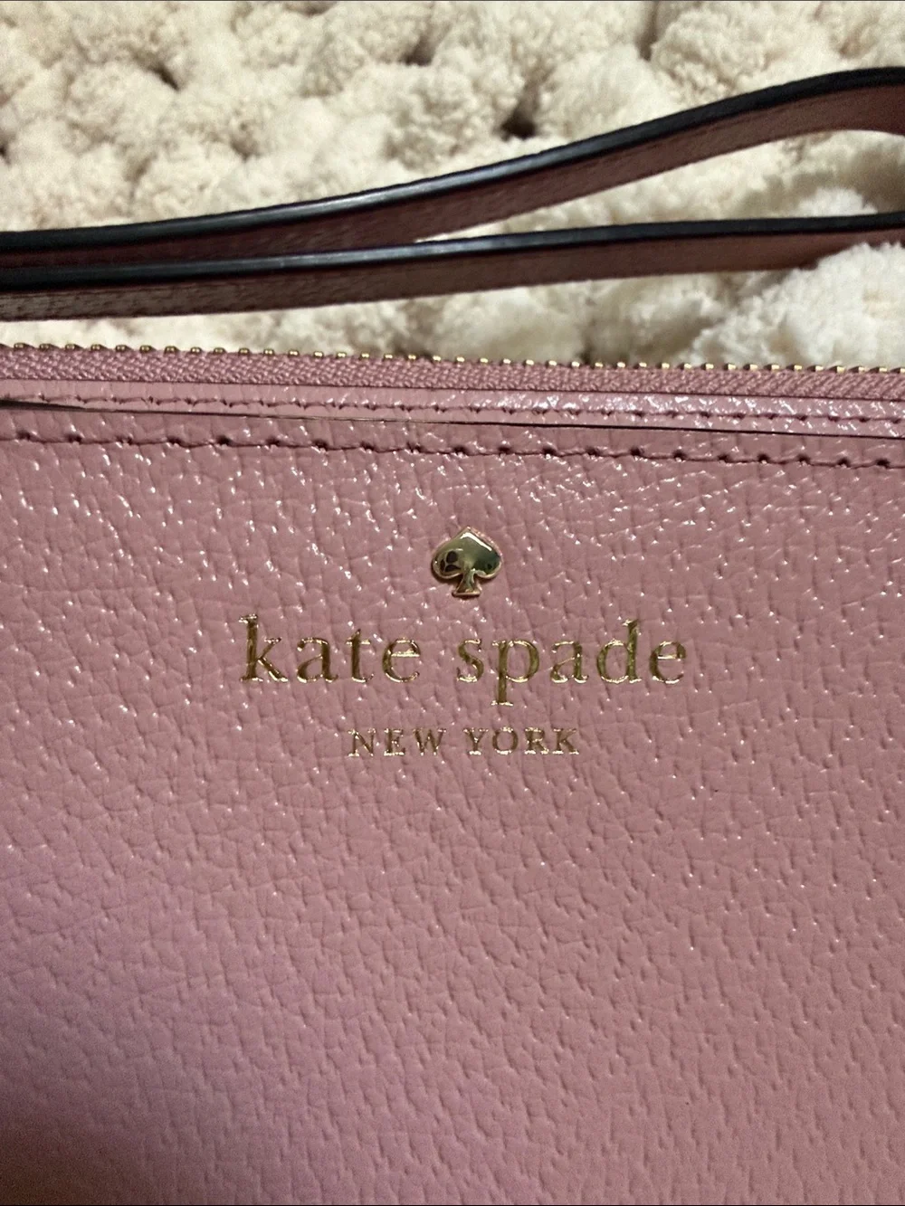 kate spade Dusty Pink Leather Wristlet Clutch